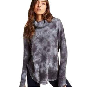 Anthropologie Maeve Ainsley Tie Dye Waffle Knit Thermal Cowl Neck Top - M